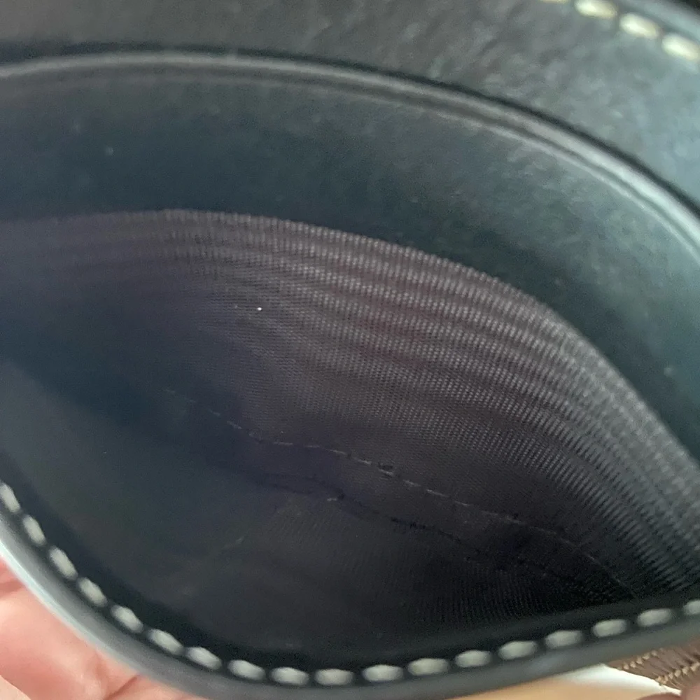 BURBERRY Blue and Black Two-Tone Trifold Canvas and Leather Wallet - Picture 10 of 13